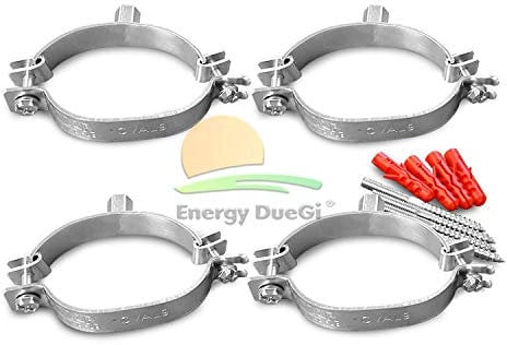 Set 4 collari ovali per fissaggio al muro della coppia di tubi in acciaio corrugato coibentati DN16