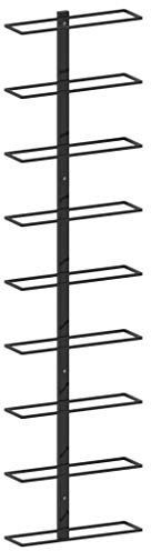 vidaXL Wand Weinregal für 9 Flaschen Flaschenregal Flaschenhalter Wandregal Hängeregal Flaschenständer Weinflaschenregal Schwarz Eisen