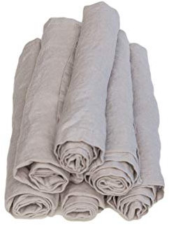 Novillo Servietten aus hochwertigen Leinen in Creme [6 Stück] - 45 x 45 cm - Stoffservietten aus 100% Leinen - Die Leinenservietten sind strapazierfähig, nachhaltig und schmutzabweisend