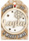 Personalised Wooden Layla Name White Hanging Christmas Tree Bauble Decoration