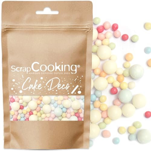 ScrapCooking - Décors Sucrés Bubble Multicolores 70g - Perles en Sucre Colorées - Décoration Pâtisserie, Desserts, Gâteaux, Biscuits, Cupcakes, Anniversaire - Sprinkles Boules - 7410