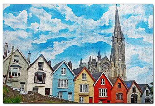 Ireland Cobh Cathedral Jigsaw Puzzle for Adults 1000 Piece Wooden Travel Gift Souvenir