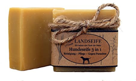 Landseife Bio Hundeseife 3in1 - Reinigung - Fellpflege - Gegen Parasiten
