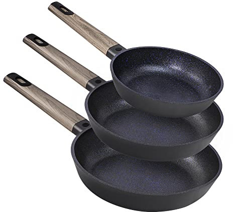 Cecotec Set de Sartenes Polka Excellence 18-22-26 Bucket Set Force. Diámetro 18-22-26, Aluminio Fundido, Revestimiento Antiadherente, Apta para todo tipo de Cocinas y Lavavajillas