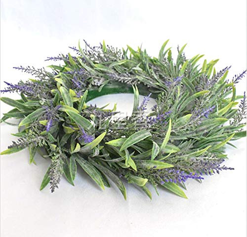 Künstlicher Kranz Lavendel Dekorationen, Türkranz Frühlingskranz Runder Kranz für die Haustür, Wohnkultur (S:30cm)