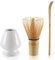 Matcha Tea Set Bamboo Matcha Whisk, Ceramic Whisk Holder, Tea Scoop, Japanese Matcha Tea Tool Kit Set of 3 White