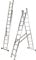 VITO 2-teilige Alu-Kombileiter 3,37 m, Anlegeleiter 5,78 m, Vielzweckleiter, Schiebeleiter 2x12 rutschfeste Sprossen belastbar bis 150 kg, Aluleiter VIEDQ35 Made in Europe, Leiter EN131 rostfrei