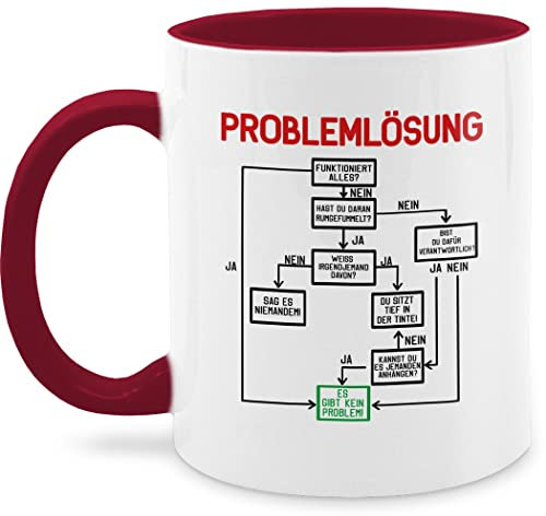 Tassen 325ml - Statement - Tasse Problemlösung I Bürotassen I Tasse mit Spruch Lustig Arbeit Sprüche I Witzig Tasse Arbeitskollege I Job I Büro - 325 ml - Bordeauxrot - ingenieur cup