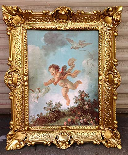 Artissimo Bild Eros 56x46cm Kunstdruck Bild Heiligebilder Engel Baby Gemälde Repro im Antik-Look religiöse Bild 56x46 Heiligenbilder Ikonen Kunstdruck Bild Rahmen Wandbild