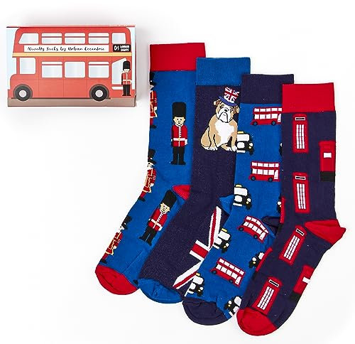 Urban Eccentric Unisex London Socks Gift Set | Gift | 4 Pairs | Cotton Rich Socks | Premium Socks | Novelty | Gifts