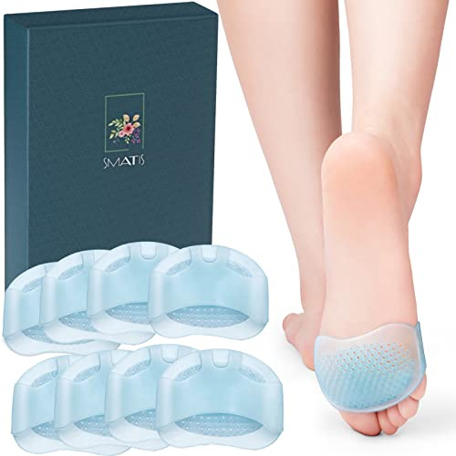 SMATIS Lot de 8 coussinets métatarsiens pour homme et femme - Pour métatarsalgie, névrome, morton, atrophée, brûlure, soulage la douleur
