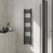 Warmehaus Straight Heated Towel Rail Black Bathroom Ladder Style Radiator Central Heating 1400x300mm