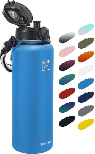 Fanhaw 1.2 L Insulated Stainless Steel Water Bottle with 1 Lid (Chug Lid) - For Kids, Women, Men | Leak & Sweat Proof with Anti-Dust Lid (Sky Blue)