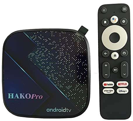 Android 11 TV Box Netflix 4K HAKO Pro 4GB 64GB Amlogic S905Y4-B 2.4G/5G Dual WiFi BT 5.0, Supports Netflix, Prime Video 4K HDR