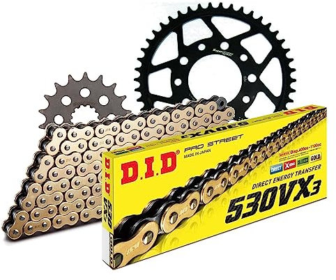 Kettensatz DID Stahl 530VX3 / 114 Endlos für Triumph Tiger i 955 ccm Bj. 2001-2004