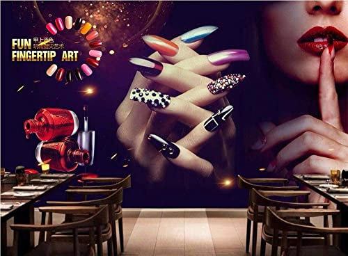Wandbild Tapete, 3D Retro Make-Up Nagelkunst Selbstklebende Tapete Zum Abziehen Und Aufkleben Für Wohnzimmer, Schlafzimmer, Tv-Hintergrund, Büro, Restaurant, Motiv, Zimm 400 (Breite) x 280 (Höhe) cm