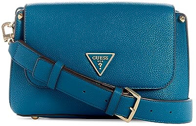 GUESS Damen Meridian Flap Umhängetasche Schultertasche, Schulterklappe, blaugrün