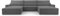 mb-moebel Wohnlandschaft aus Cordstoff Ecksofa U-Form Cord mit Schlaffunktion Eckcouch mit Bettkasten Sofa Couch Polsterecke U-Sofa - 410x85x200cm - Denver U - Poso 22 Dunkelgrau