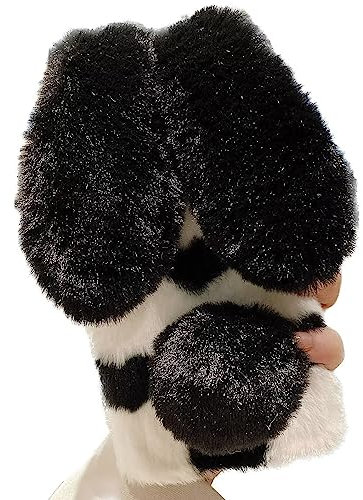 Tivenfezk Nadoli Hase Pelz Hülle für iPhone X/XS,3D Kaninchen Ohr Case Warme Flauschige Plüsch Schutzhülle Handy Schale Tasche Soft Bunny Cover