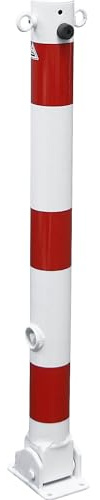 Schake | Absperrpfosten | Ø 76 mm, weiß / rot, klappbar, mit 2 Ösen