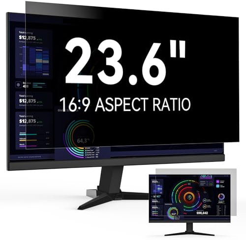 Filtro Pantalla Privacidad para Ordenador 23.6 Pulgadas Relación de Aspecto 16:9，Protector de Monitor Antirreflejos de Luz Azul, Film de Privacy Antiespias Compatible con Lenovo/HP/Dell/Acer/Samsung
