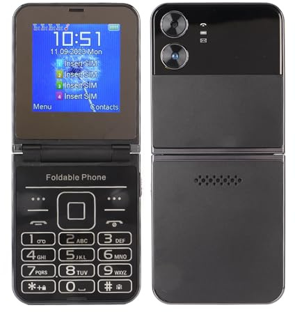 Téléphone à Clapet 2G, Téléphone Portable à Clapet de 2,6 Pouces pour Seniors, Gros Bouton, Gros Chiffres, Son Fort, Téléphone Portable Senior avec Lampe de Poche LED, (Noir)