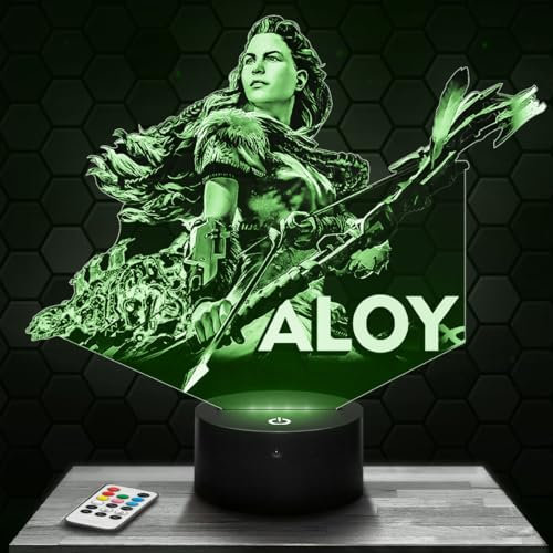 Lampe Aloy Zero Dawn deco chambre garçon Lampe 3D Aloy Zero Dawn objet Gaming Gamer Jeux video idée cadeau décoration lumière tamisée veilleuse deco bureau. Idée Cadeau Noel adolescent original TOP