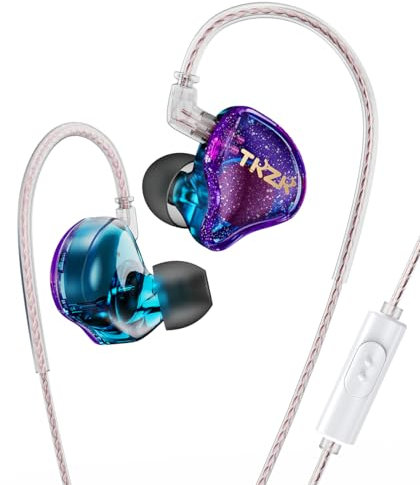 EZ EAR TKZK TK01 Auricular HiFi de Nivel básico, in Ear Monitor de Graves Profundos con Auricular Interno Tesla DD Altamente restaurado con Cable 2 Pin para música, Pop, ACG (púrpura, con micrófono)