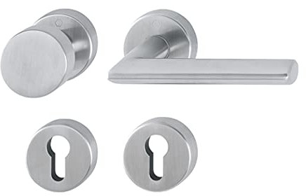 HOPPE Stockholm WE 40-45 PZ Türbeschlag Edelstahl F69 Rosettengarnitur Türgriff