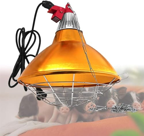 NEZIH Heat Lamp for Chicks, Infrared Heat Lamp with 150W Bulb, Heater Heating Chicken Coop, Adjustable Temperature 2 Gears