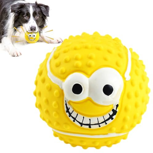 Haustier-Latexbälle, quietschender Hundespielzeugball aus Latex,Quietschende Hundebälle | Lustiges Hunde-Welpenspielzeug mit federnden Kaugesichtsbällen für kleine und mittelgroße Hunde