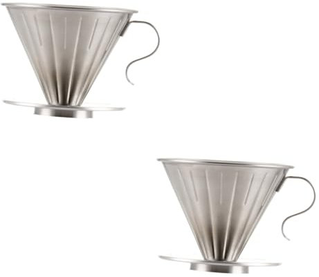 Ciieeo Set Di 2 Macchine Da Caffè Con Filtro A Goccia Per 1-4 Tazze Filtro in Acciaio Inossidabile Con Supporto Separato