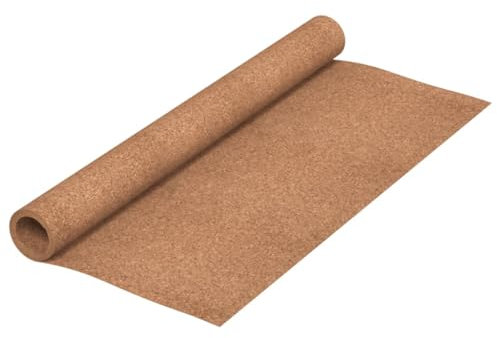 vidaXL Rouleau de Liège, Sous-couche de Sol Insonore, Feuille de Liège Isolation Thermique, Décoration Murale Intérieur, 100x800 cm 5 mm