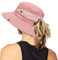 Damen Outdoor UV-Schutz Faltbare Sonnenhüte Mesh Breiter Rand Strand Fischerhut mit Pferdeschwanzloch, Pure Pink, Einheitsgröße
