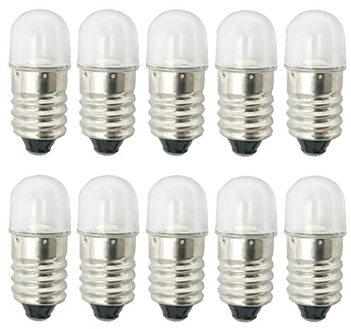 GutReise E10 geführte Birnen, 10pcs 220 Volt kalt weiß E10 Ersatz Birnen Miniatur Schraube Unterhaltungslichter 1Watt 65Lm (220V Kaltweiß)