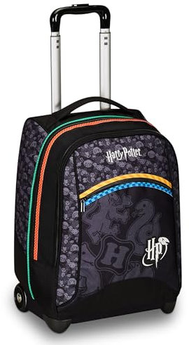 Seven Trolley Scuola Big, Grigio, Harry Potter, Doppio Scomparto, Tasca Porta Borraccia e Crossover System, Zaino Scuola Viaggio, Bambino Ragazzo - WIZARDING WORLD