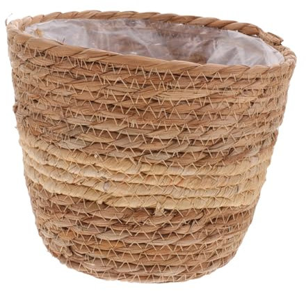 DOITOOL Gewebter Pflanztopf mit Einsatz, 18cm, Khaki, Korb