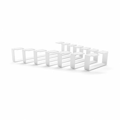 HEVVA 10 cm hohe Möbelfüße 20/25/30/35/40/45/50 cm | Luxemburg | Möbelbeine, Schrankfüße, Sockelfuß für Schrank, Couch, Sofa, Bett oder Sideboard | (1x Bein - Weiß, 25 cm)
