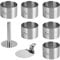 Guowall Dessertringe und Speiseringe Set, Kuchenringe mit Heber & Stampfer, Edelstah, 6 Ringe Ø 7,6 cm, Höhe 5,5 cm