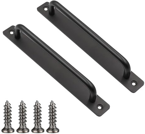 AIBAOBAO 2 Pezzi Maniglione Porta Esterna in Lega di Alluminio, Maniglie Per Porte Della Stalla, Maniglia per Porta Scorrevole per Porte e Finestre, Cassetti, Armadi (Nero,180mm)
