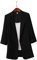 Women's Blazers, Cotton Linen Loose Womens Business Casual Clothing, Open Front Long Sleeve Work Coat, Formal Jackets for Office Lady (Black, XL)