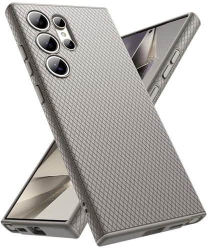 JETech Grip Case for Samsung Galaxy S24 Ultra, Soft TPU Slim Fit Protective Phone Cover with Camera Lens Full Protection, Shockproof (Titanium Gray)