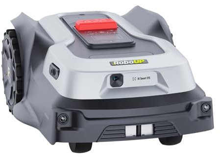 RoboUP Robot Tondeuse sans Fil Périphérique T600, Recommandé 800㎡, Gestion Multi-Zones,Tonte Précise des Bordures,Basculez Cartographie Auto et Manuel, Évitement d’Obstacles par IA Robot Tondeuse