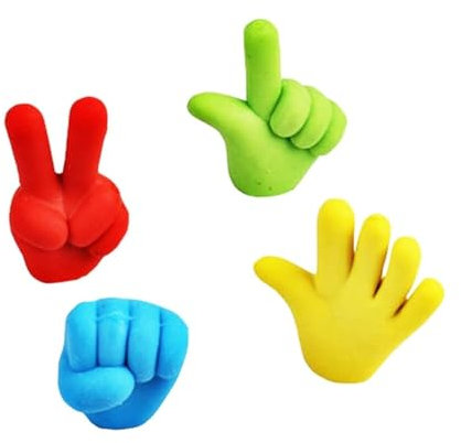 NUOBESTY 4 Stück Radiergummi Für Bleistifte Stein Schere Papier Design Kreative Radiergummi Aufsätze Lernzubehör Für Kinder Und Schule