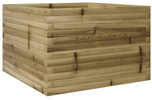 vidaXL Jardinière 70x70x45,5 cm Bois de pin imprégné, jardinière d'extérieur, bac à Fleurs, boîte à Plantes, jardinière de terrasse