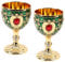 Topiky Weinglas Im Vintage-Stil, Weingläser mit Stiel für Rot- und Weißwein, Elegante Dekorative, Bruchsichere Weingläser, 2 Stück (Goldgrün)