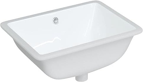 Einbauwaschbecken aus Keramik, Rechteckig Waschbecken, Handwaschbecken, Einbaubecken, Aufsatzwaschbecken, Waschtisch, Hand Waschschale für Badezimmer & Gäste-WC, 52x38,5x19,5 cm