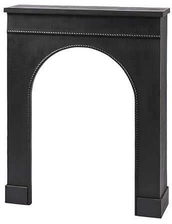 Magie di Natale Dekorativer Kaminumrandung schwarz Höhe 110 cm für Weihnachten