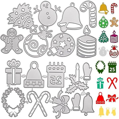 Weihnachten Stanzschablone,YouXiaor 16 Stück Stanzschablonen Stanzschablonen Weihnachten Set Metall Stanzen Prägeschablonen Für Scrapbooking DIY Album Papier Karten Dekoration frohe Weihnachten