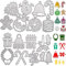Weihnachten Stanzschablone,YouXiaor 16 Stück Stanzschablonen Stanzschablonen Weihnachten Set Metall Stanzen Prägeschablonen Für Scrapbooking DIY Album Papier Karten Dekoration frohe Weihnachten